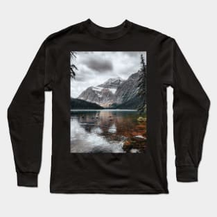 Jasper National Park Mountain Snowy Peak Photo V2 Long Sleeve T-Shirt